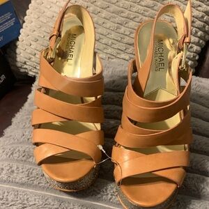 Michael Kors Brown Strappy Wedges